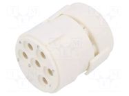Connector: M23; contact insert; PIN: 6; female; crimped; for cable HUMMEL