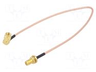 Cable; 0.3m; SMA male,SMA female; shielded; transparent; angled MUELLER ELECTRIC