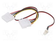 Cable: mains; 3pin male,Molex male,Molex female; 0.18m SAVIO