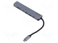 Adapter; USB 3.0; black; aluminium; 5Gbps; Connector colour: grey SAVIO