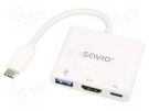 Adapter; Power Delivery (PD),USB 3.0; 5Gbps; white SAVIO
