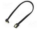 Cable: SATA; SATA plug,SATA plug angled; 0.3m; SATA III; black SAVIO
