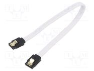 Cable: SATA; SATA plug,both sides; 0.5m; SATA III; white; 6Gbps SAVIO