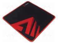 Mouse pad; black,red; 250x250x2mm; TURBO DYNAMIC SAVIO