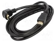 Cable; HDMI plug,HDMI plug 90°; Len: 3m; black; HDMI 2.0; 30AWG SAVIO