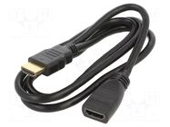 Cable; HDMI socket,HDMI plug; HDMI 1.4; 1m; black SAVIO