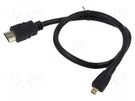 Cable; HDMI 1.4; HDMI plug,micro HDMI plug; Len: 0.5m; black SAVIO