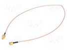 Cable; 50Ω; 0.61m; SMA male,SMA female; shielded; transparent MUELLER ELECTRIC