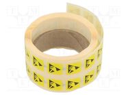 Self-adhesive label; ESD; 12.5x12.5mm; 1000pcs; yellow DESCO EUROPE