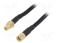 Cable; 50Ω; 2m; RP-SMA male,RP-SMA female; black; straight ONTECK