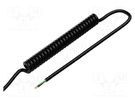 Wire: coiled; 3x0.5mm2; unshielded; PUR; black; 300V; 0.1m; 0.4m SIMECH