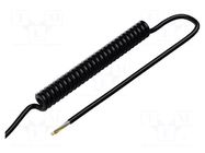 Wire: coiled; 5x0.5mm2; unshielded; PUR; black; 300V; 0.5m; 2m SIMECH