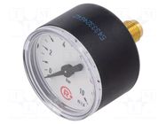 Manometer; 0÷10bar; G 1/8",rear connection; 40mm; Temp: -20÷60°C PNEUMAT