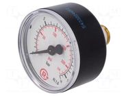Manometer; 0÷16bar; G 1/4",rear connection; 50mm; Temp: -20÷60°C PNEUMAT