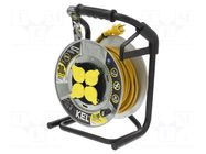 Extension lead; 3x1.5mm2; reel,with non-rotating sockets; 30m KEL