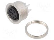 Connector: M16; socket; female; PIN: 7; 5A; 32V; soldering; straight BINDER