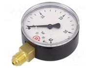 Manometer; 0÷40bar; G 1/4",bottom connection; 63mm; metal PNEUMAT