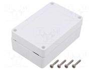 Enclosure: multipurpose; X: 70mm; Y: 105mm; Z: 40mm; ASA; white; IP67 KRADEX