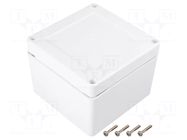 Enclosure: multipurpose; X: 105mm; Y: 105mm; Z: 75mm; ZP; ASA; white KRADEX