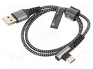 Cable; USB 2.0; USB A plug,USB C angled plug; 0.5m; 480Mbps Goobay