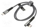 Cable; USB 2.0; USB C plug,USB C angled plug; 0.5m; 480Mbps Goobay