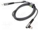 Cable; USB 2.0; USB C plug,USB C angled plug; 1m; 480Mbps Goobay
