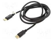 Cable; DisplayPort plug,both sides; DisplayPort 2.1; 3m; black GOOBAY