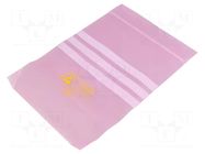 Protection bag; ESD; L: 200mm; W: 150mm; Thk: 75um; polyetylene; pink DESCO EUROPE