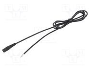 Cable; 1x0.5mm2; wires,DC 5,5/2,5 socket; straight; black; 5m WEST POL
