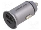 USB power supply; USB A socket,USB C socket; Inom: 3.4A; grey VENTION