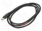 Cable; service; wires,USB C plug; 1m; black; 10W; 2A; 5V AKYGA