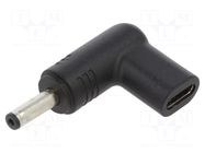 Adapter; USB C socket,DC 4,0/1,35 plug; Connector colour: black AKYGA
