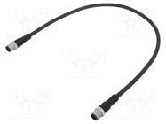 Cable: for sensors/automation; PIN: 12; M12-M12; 0.5m; plug; plug AMPHENOL LTW