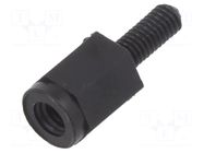 Spacer sleeve; hexagonal; polyamide 66; M3; M3; L: 8mm; black; 8G509 DREMEC