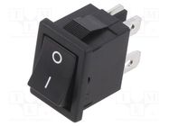 ROCKER; DPST; Pos: 2; ON-OFF; 6A/250VAC; black; none; Rcont max: 20mΩ NKK SWITCHES