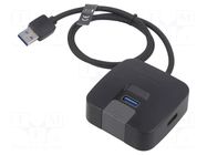 Hub USB; USB A socket x4,USB A plug; USB 2.0,USB 3.0; PnP; black VENTION