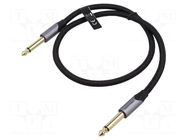 Cable; Jack 6,3mm 2pin plug,both sides; 3m; Plating: gold-plated VENTION