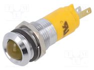 Indicator: LED; prominent; yellow; 24VDC; Ø14mm; metal,plastic CML INNOVATIVE TECHNOLOGIES