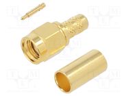 Connector: SMA; plug; male; straight; 50Ω; soldering,crimped; PTFE AMPHENOL RF