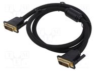 Cable; DVI-D (24+1) plug,both sides; PVC; textile; 3m; black VENTION
