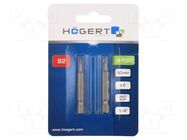 Screwdriver bit; Pozidriv®; PZ0; Overall len: 50mm; 2pcs. HÖGERT TECHNIK