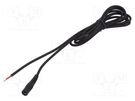 Cable; 1x1mm2; wires,DC 5,5/2,5 socket; straight; black; 1.5m WEST POL