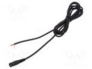 Cable; 1x1mm2; wires,DC 5,5/2,5 socket; straight; black; 3m WEST POL