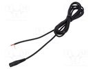 Cable; 1x1mm2; wires,DC 5,5/2,5 socket; straight; black; 5m WEST POL