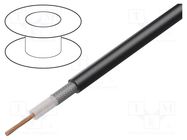 Wire: coaxial; RG174A/U; stranded; CCA; PVC; black; 2.8mm; CPR: Eca SIVA CAVI