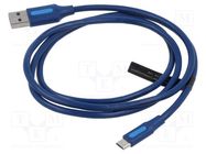 Cable; USB 2.0; USB A plug,USB B micro plug; nickel plated; 1m VENTION