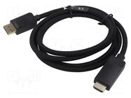 Cable; DisplayPort plug,HDMI plug; PVC; textile; 4K,UHD 2160p VENTION