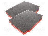 Foam insert; graphite-red; 386x286x40mm; 2pcs. LeanFoam