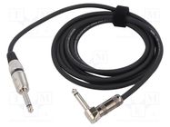 Cable; Jack 6,3mm 2pin plug,Jack 6.3mm 2pin angled plug; 6m TASKER