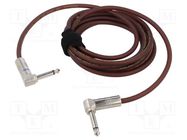 Cable; Jack 6,3mm 2pin plug,Jack 6.3mm 2pin angled plug; 12m TASKER